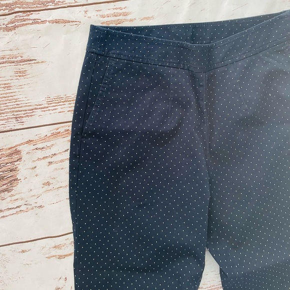 L.L. Bean 6 Classic Fit Navy Blue Polka Dot Stretch Dress Pants - Picture 4 of 10